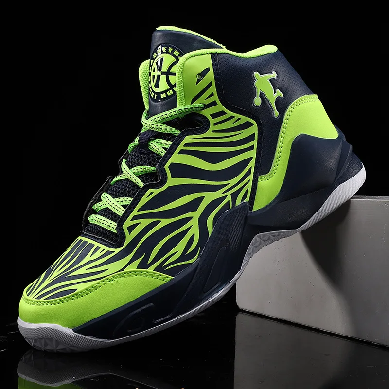 Высокие амортизирующие мужские баскетбольные ботинки, Нескользящие мужские баскетбольные ботинки