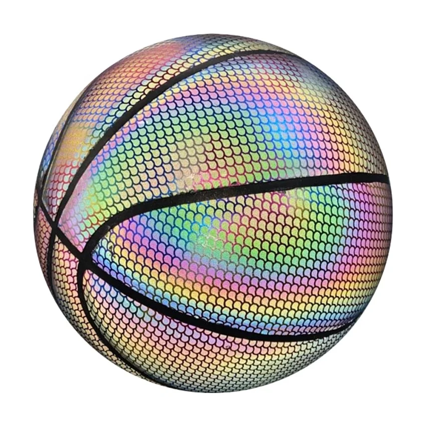 Aolan Multicolor Reflective Leather Basketball Custom Wholesales Price High Quality Custom logo Indoor Basketball Ball