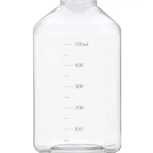 500ml Plastic Reagent Bottle Laboratory Chemical Storage Clear Graduated Square Polycarbonate Plastic Leakproof Bottles