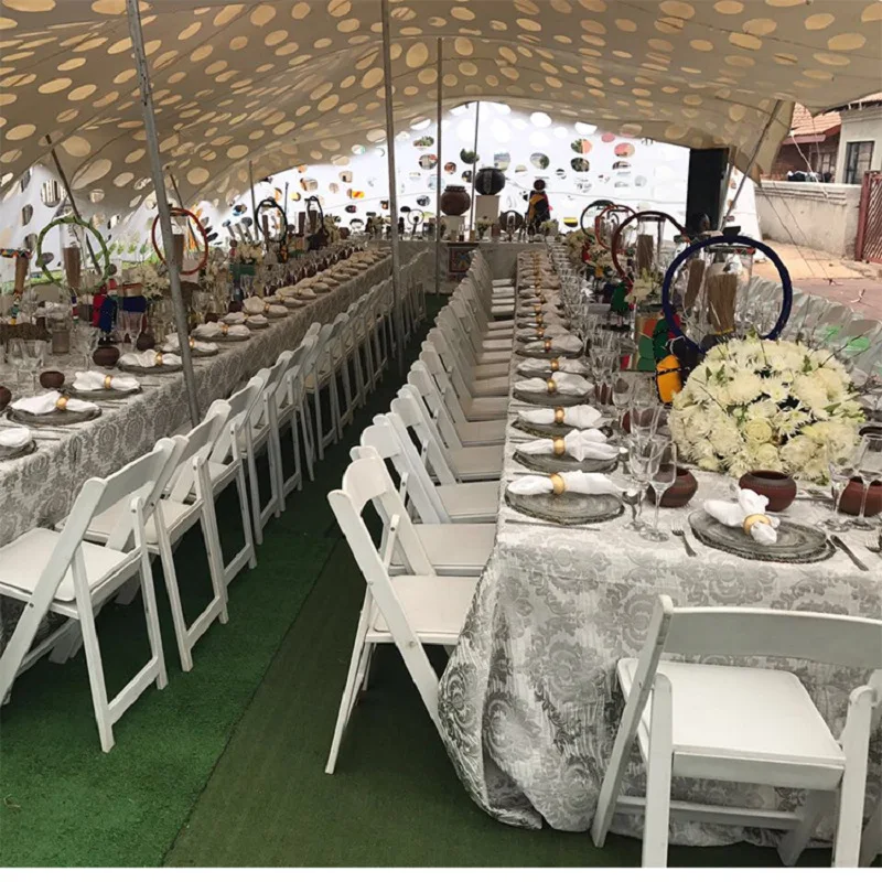Wedding Party Event Garden Furniture Manufacturer Supplies Lightweight Foldable Padded Resin Outdoor Folding White Plastic Chair