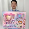 Light-up micro-bead house fridge magnet