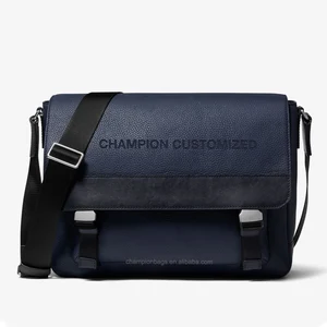 Custom Logo Pebble Leather Men's Crossbody Cross Body Pack for Men Shoulder Messenger Bag With Lock
