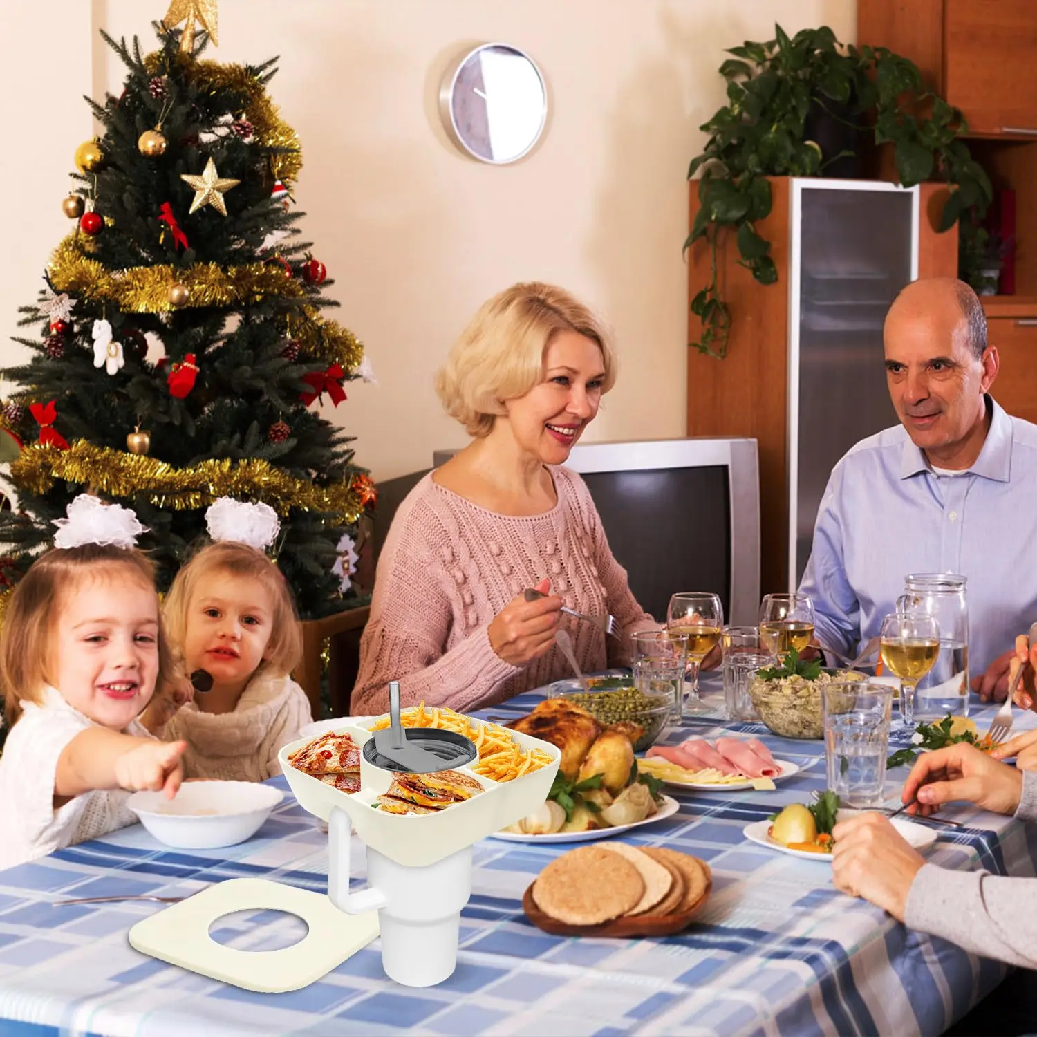 Vassoio Snack Per Stanley Cup 40 Oz - 6 Accessori In Silicone Con Coperchio Anti Fuoriuscite