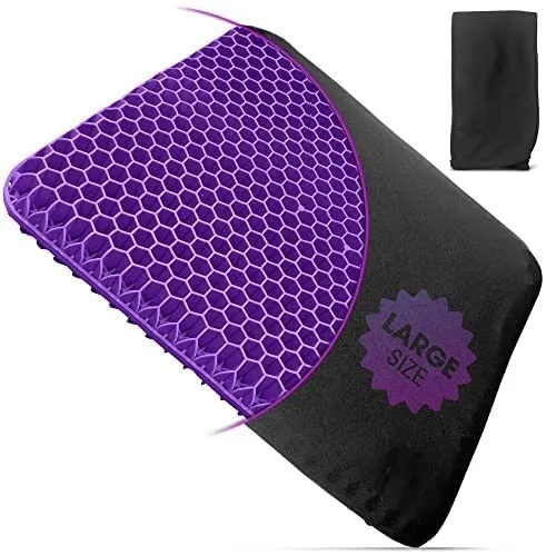 TPE Planets Large VIOLET Gel Seat Cushion for Long Sitting Car Seat Cushion and Office Chair Cushion for Back Sciatica Hip