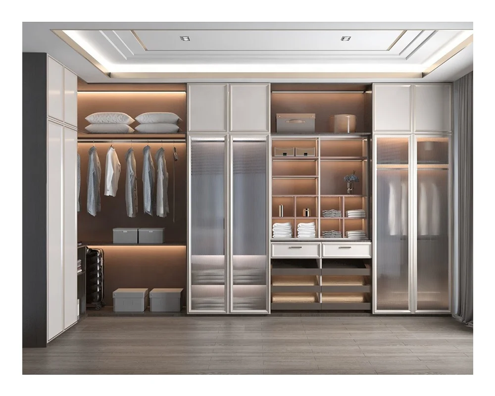 Modern Simple Design Wooden 4 Door Dressing Table Design Bedroom Closet Storage Wood Wardrobe Room Cabinet