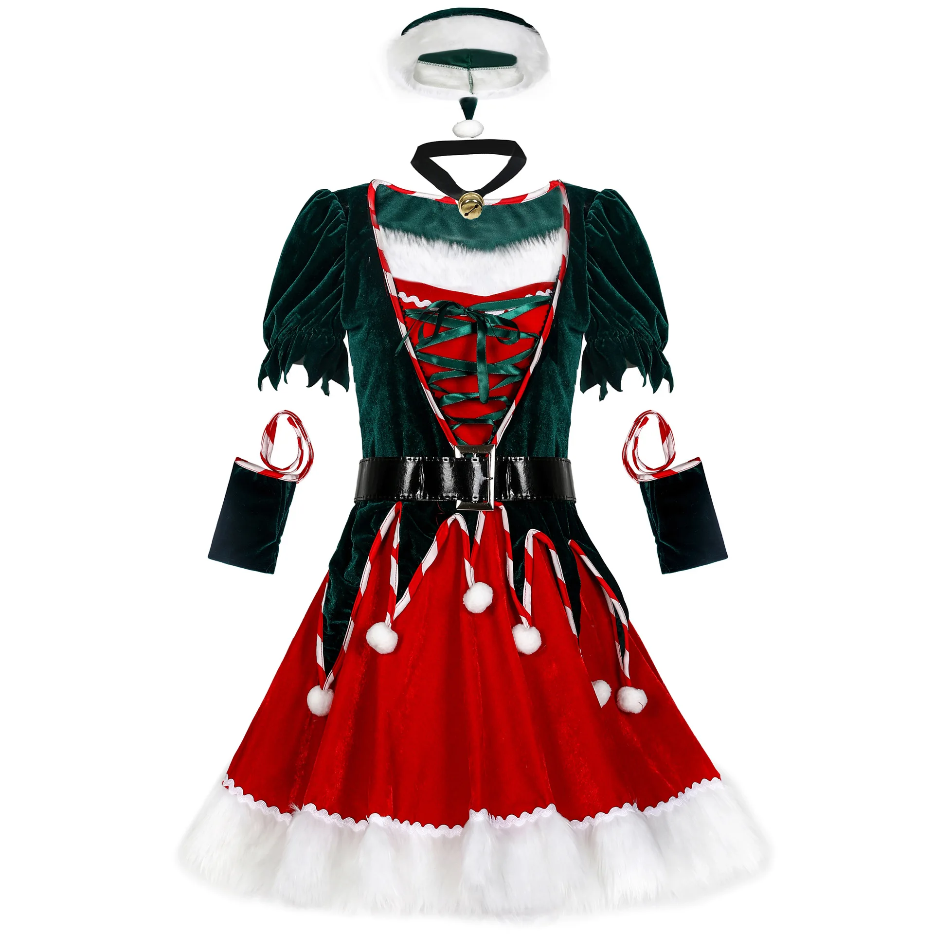 Deluxe Velvet Mrs. Claus Dress for Women, Plus Size Sexy Santa Outfit  S-XXL, Perfect for Christmas Parties and Festive Events