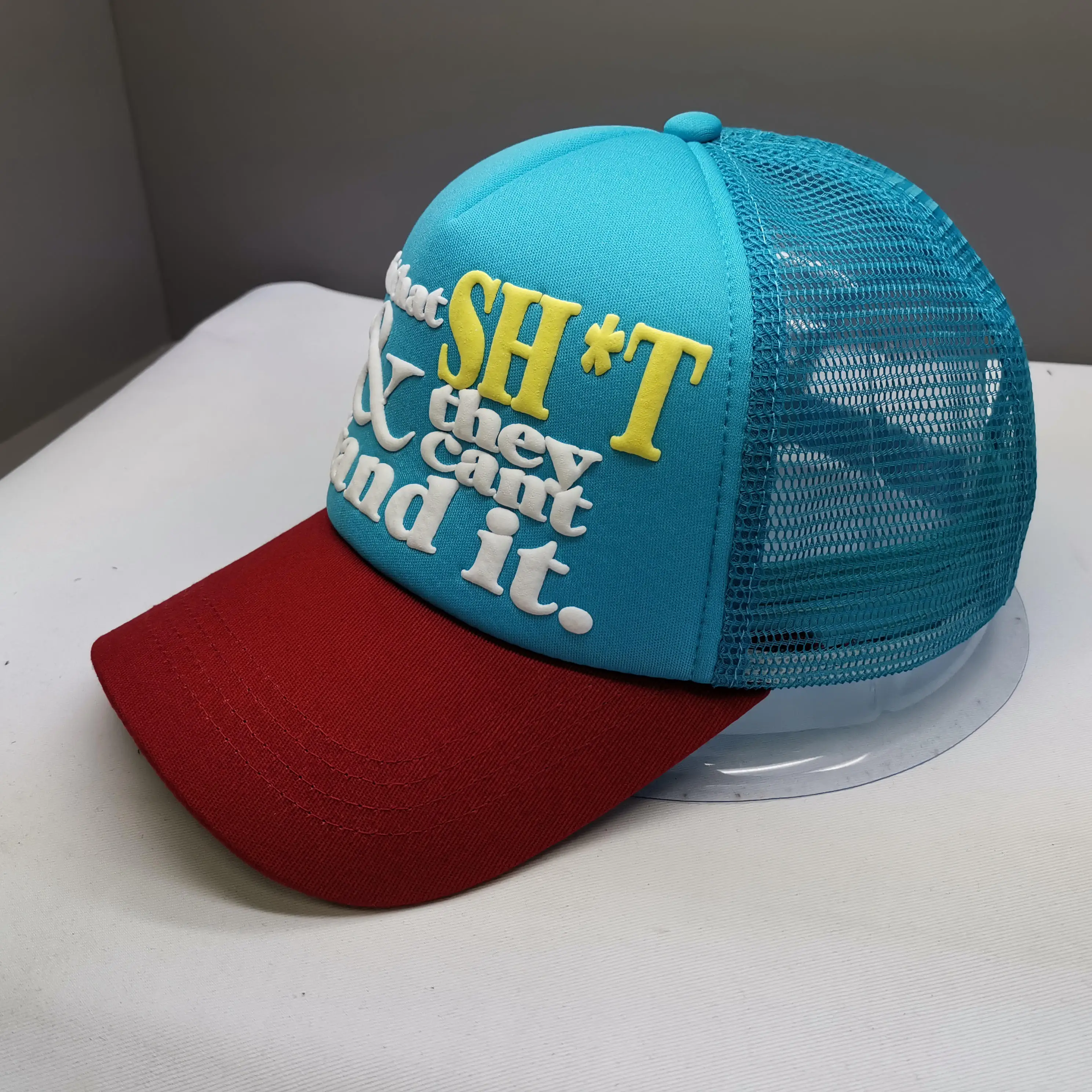 Printed Logo Custom Foam Truck Mesh Cap 3d Puff Print Trucker Hat Buy