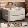 Beige [Stone Slab Style, Solid Wood Double Drawer]