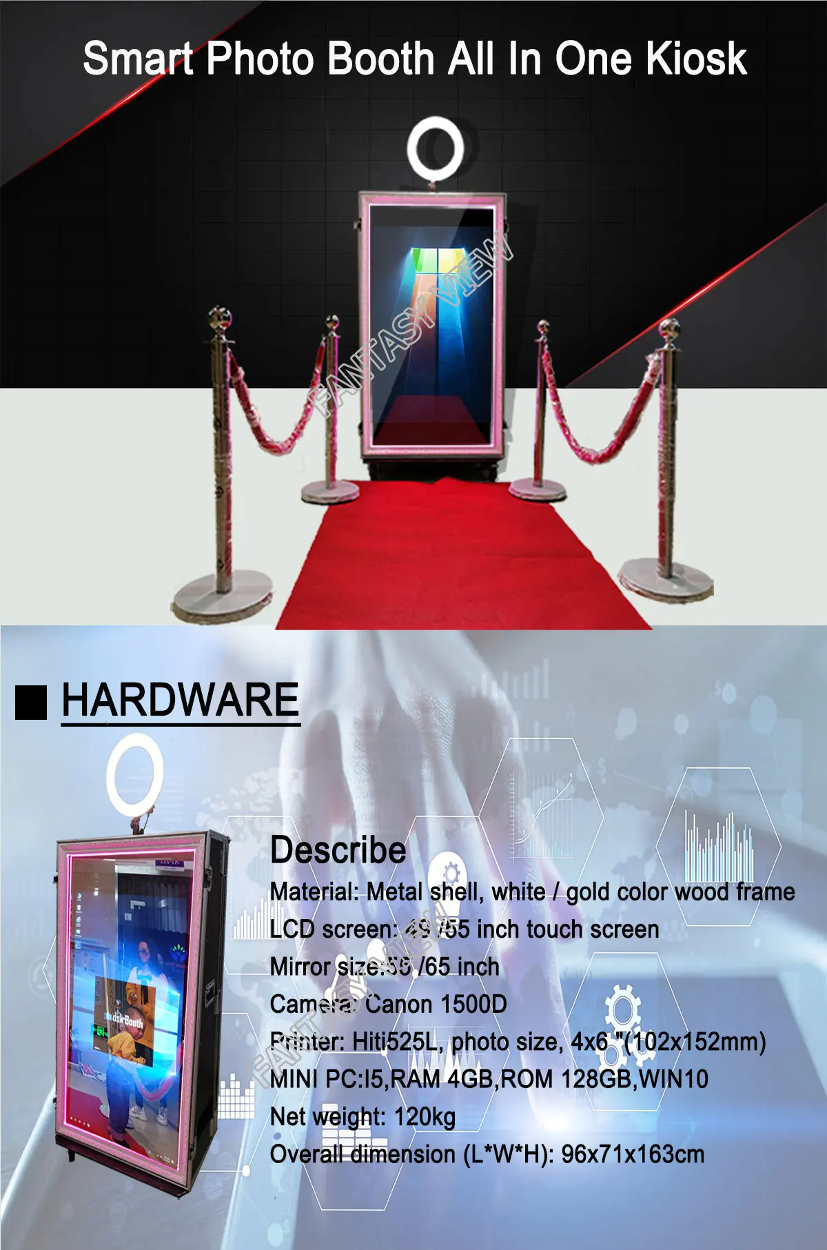 Magic Photobooth Interactive Selfie Photo Mirror Booth For Party Or