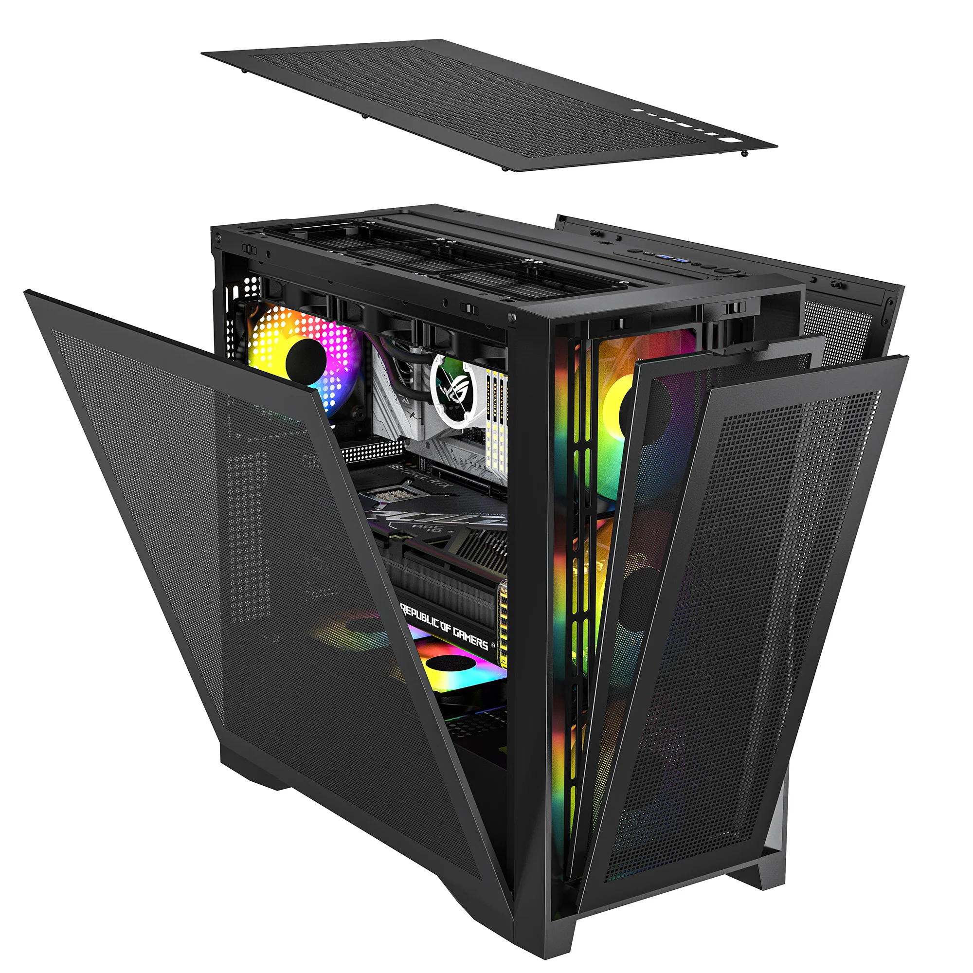 Gaming Computer Case High End Mesh Panel ATX Gaming PC Case Easy Disassembly Computer Cases & Towers CPU Cabinet for Pc Parts