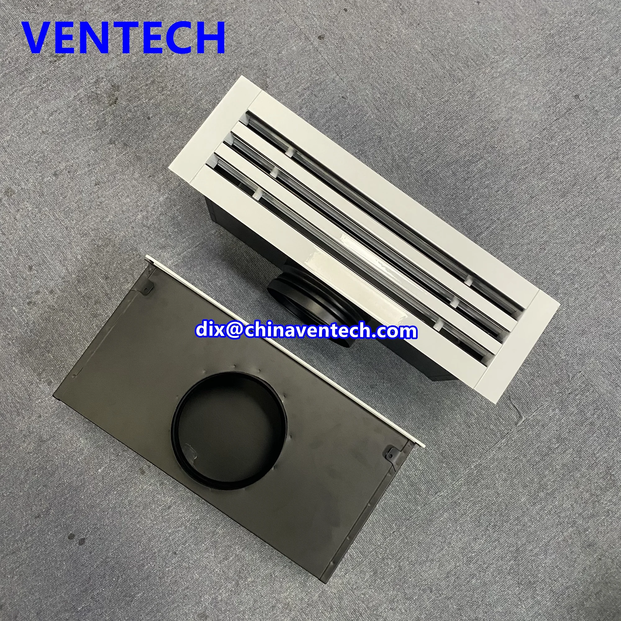 Hvac fresh air ventilation aluminum linear slot diffuser plenum box sizing linear grille