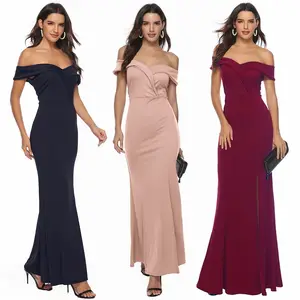 New Stylish and Elegant V-neck Backless Sleeveless Evening Gown Long Dress for Women