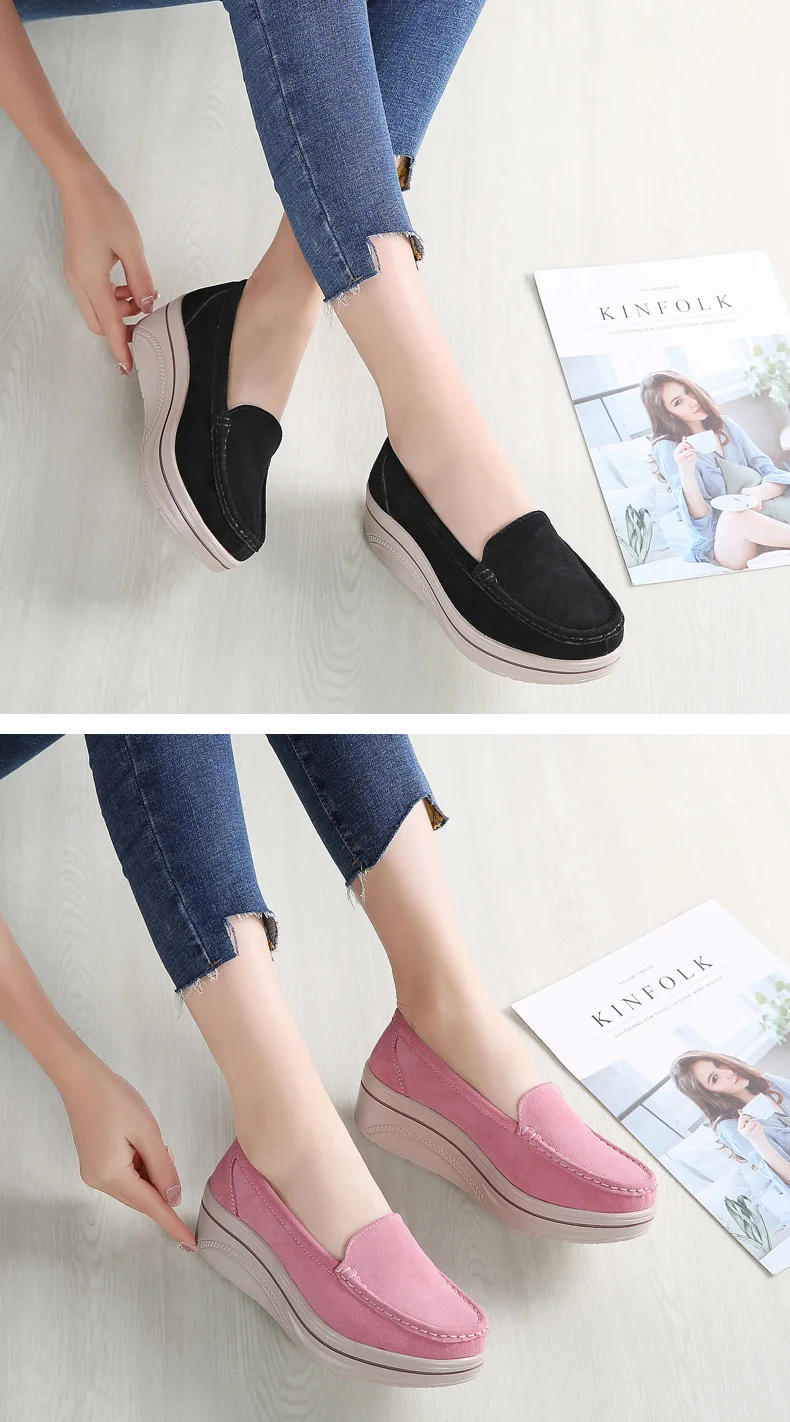 Bls063 Ladies Casual Flats Shoes Latest Comfortable Antiskid Slope Heel ...