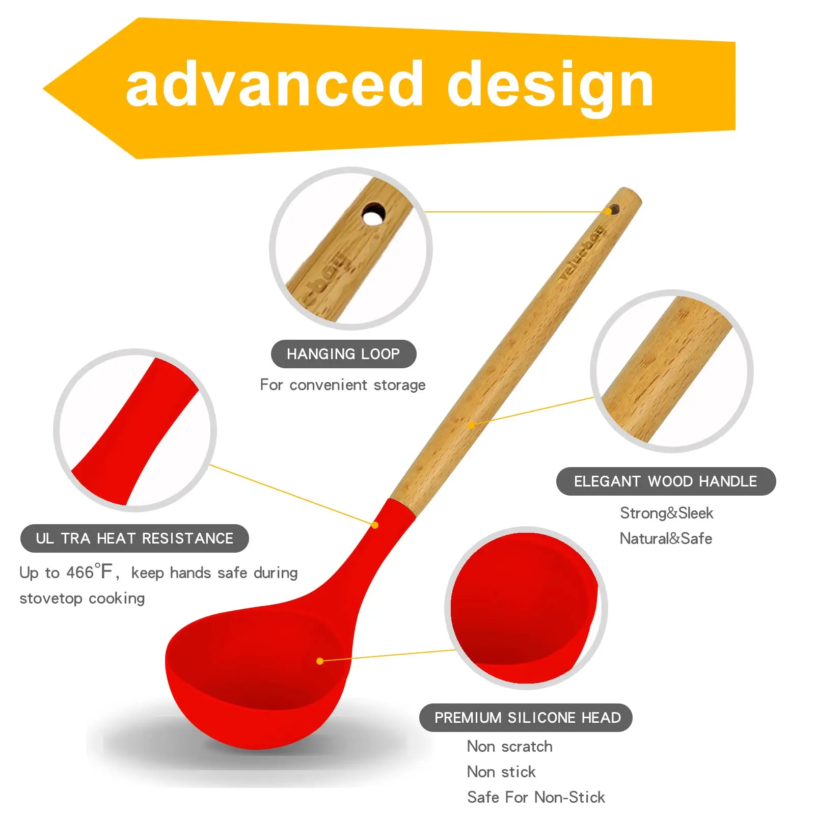 Hot Sale 9 Pcs Non Stick Kitchen Teak Wood Cook Tools Set Spoon Spatula Kitchen Acacia Wooden Cooking Utensils Set