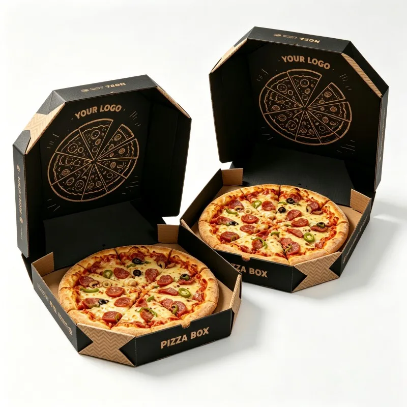 Újrahasznosítható anyagból készült, egyedi nyomtatású fehér hullámpapír 10 hüvelykes pizzás doboz, elviteli csomagoló doboz pizzériák számára szállítási és elviteli célra