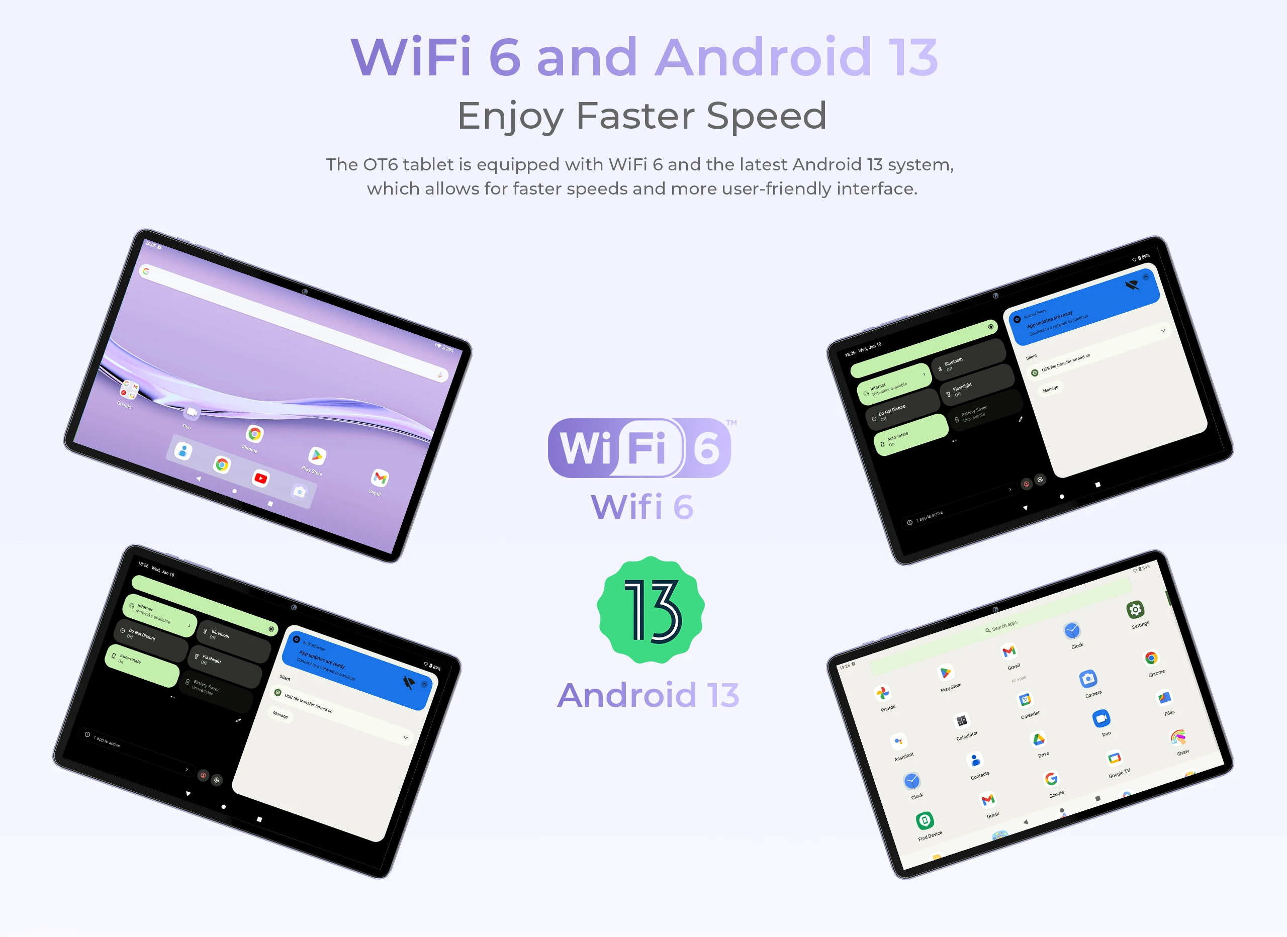 Oukitel OT6 Tablet - Android 13, 64GB, 4GB RAM, 10.1 Inch