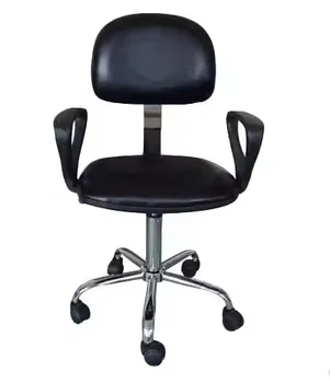 PU Rotatable Foam ESD Chair with Footring Anti-Static Stool Laboratory Office Fabric Cleanroom