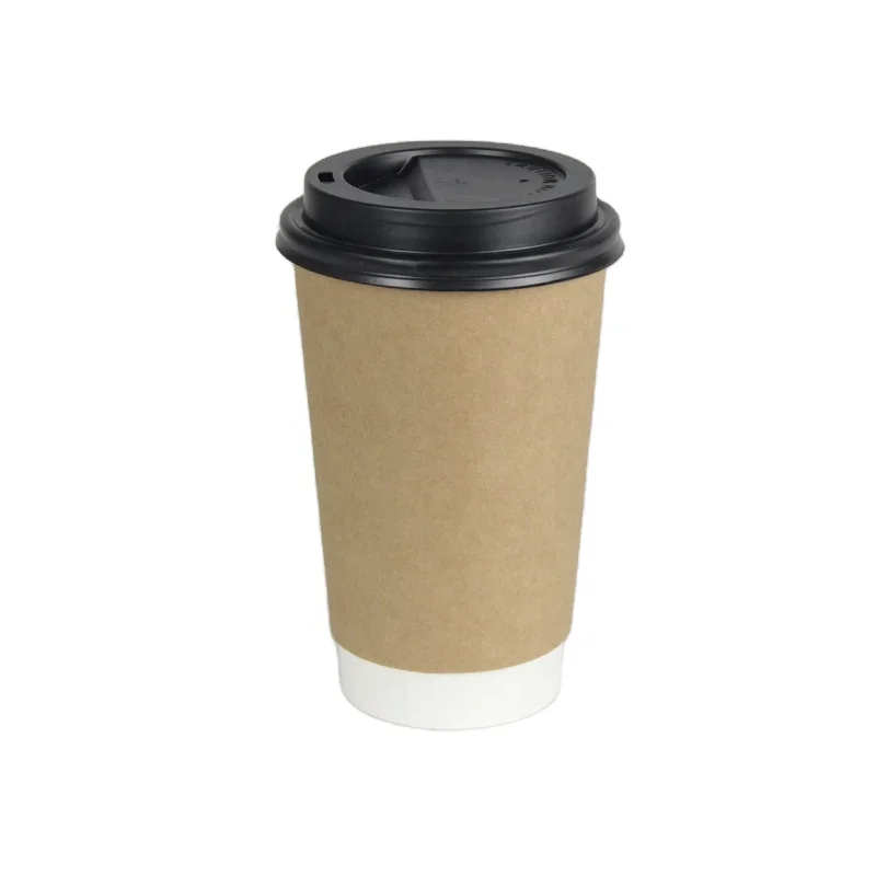 Food Grade Kraft Paper Cup Disposable Eco-friendly Double Wall Paper Cups