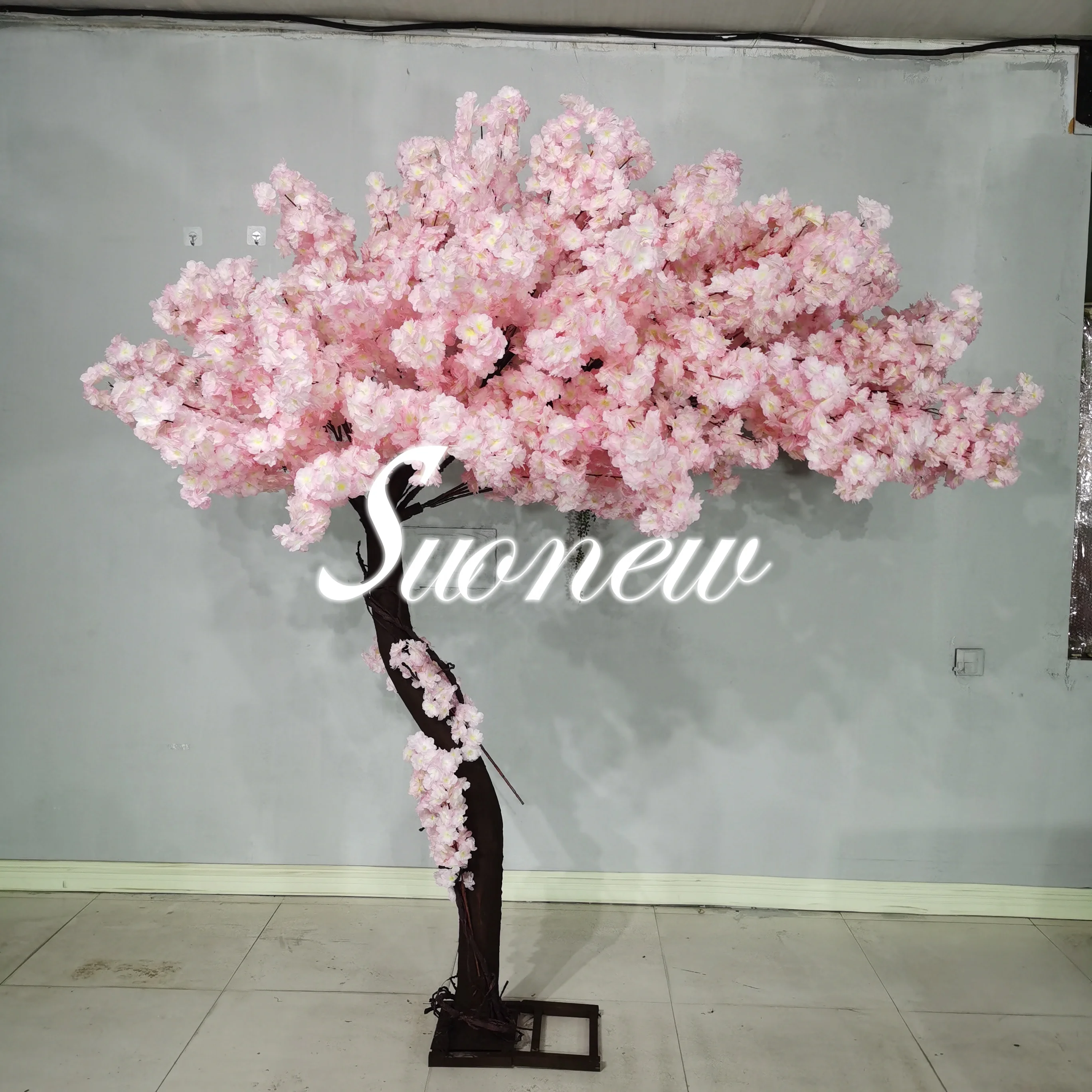 Seide knstliche Kirschblte Baum Ast Rebe Rattan Indoor Wohnzimmer Wand  dekoration hngen Feature Hochzeit Landschafts bau