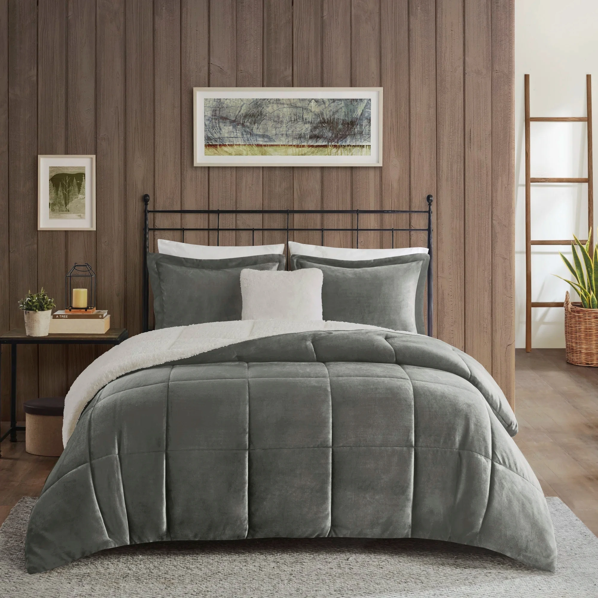 Reversible Sherpa Flannel Stitching Quilt