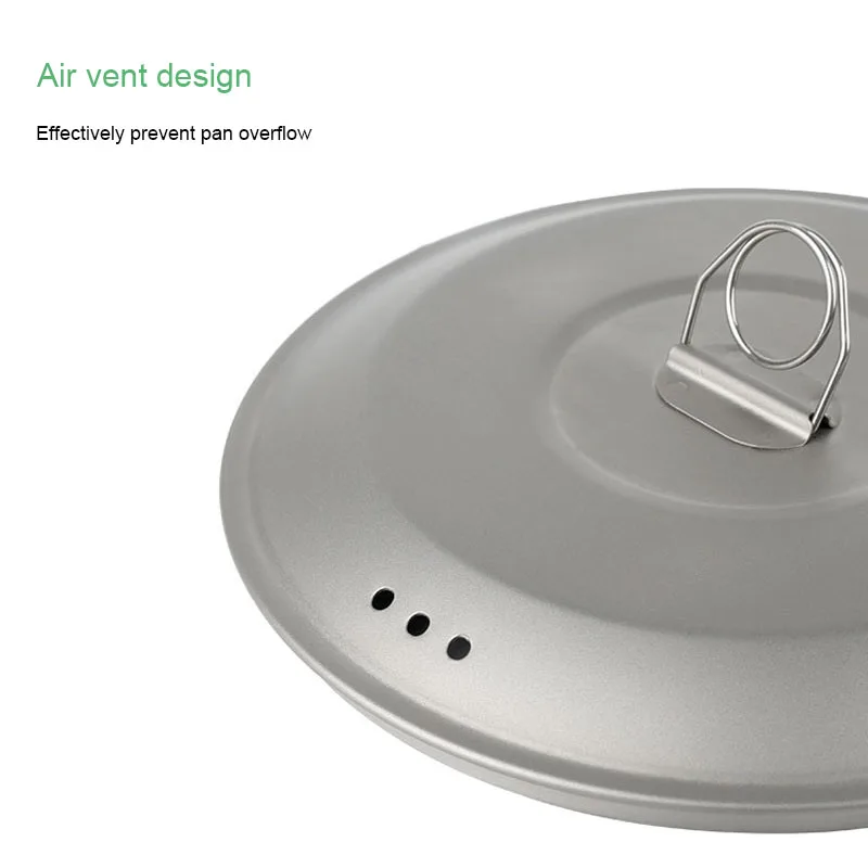 Jukaiwtec Popular Outdoor Titanium Collapsible Camping Cooking Pots Cookware Set  Frying Pan Stockpot