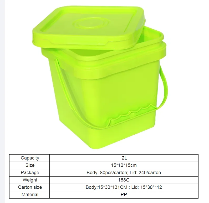 Wholesale 2l 4l 5l 10l Square Plastic Buckets Rectangular Buckets With