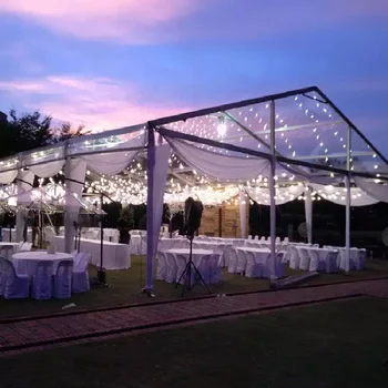 10x20m 15x40m 20x50m Heavy Duty Aluminum Frame Clear Outdoor Wedding Tent Transparent Banquet Dining Reception Canopy House