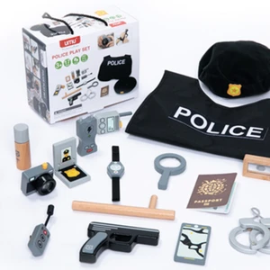 Christmas Gifts Baby Pretend Play Toy Kids Halloween Costume Role Playing Game Kids Police Station Toy Wooden Dress up