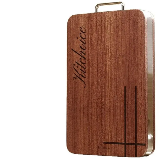 Modern Design Whole Wood Cutting Board with Copper Handle Antibacterial and Mold Resistant Square Shape Ebony Chopping Board