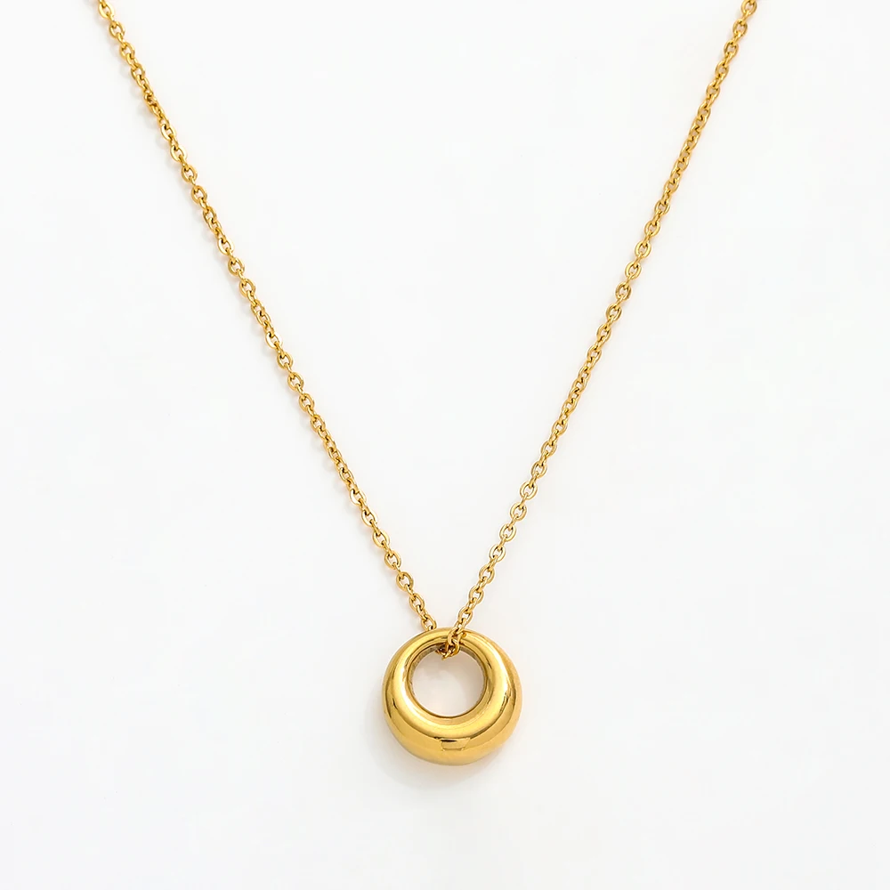 Joolim Jewelry 18k Gold Plated Chunky Circle Gradient Pendant Necklace ...