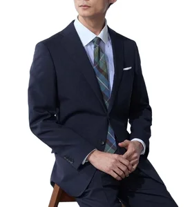 Men's High Quality Slim Fit Blazer Tuxedo Jacket Formal Business Wedding Breathable Costume Single Breasted Closure Button Fly