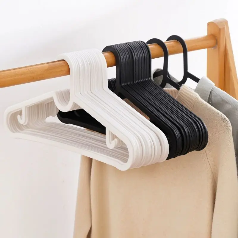 Modern Japanese Korean Coat Hanger with Plastic Coat Simple Traceless Style for Men and Women Bag-Friendly Coat Hanger