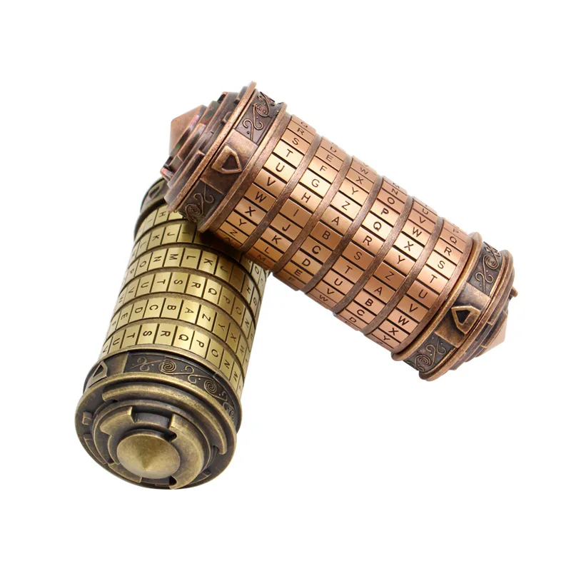 Da Vinci Code Toys Metal Cryptex Locks Password Cylinder Wedding Gifts Password Present Password Letter Lock Ring Holder
