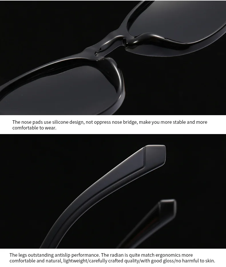 2023 Black Round Tr90 Frame Sun Glasses Men Classic Polarized Driving ...