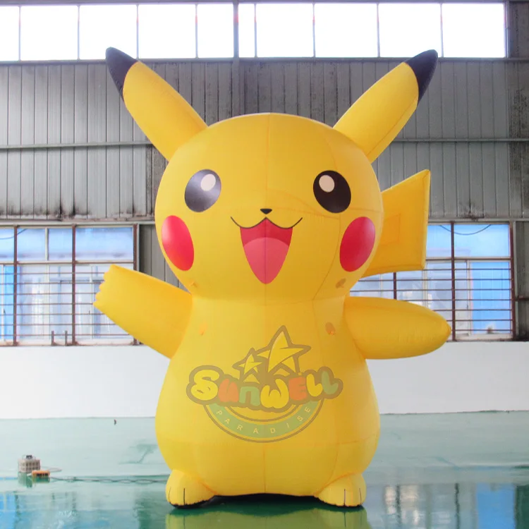 Traje inflável Pikachu para crianças e adultos, mascote amarelo, desenhos  animados de anime, vestido extravagante engraçado - AliExpress