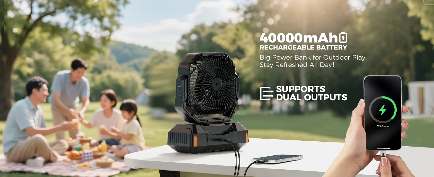 Portable Fan, 40000mAh, LED - detail 8