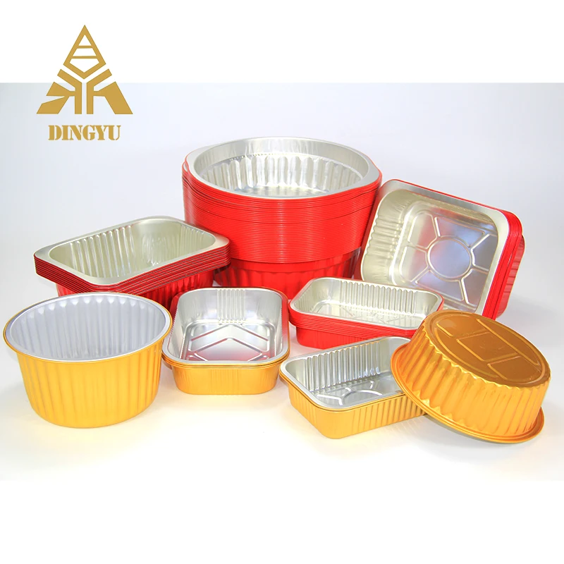 Foil Pans Baking Containers Pan Golden Aluminum Takeaway Packaging