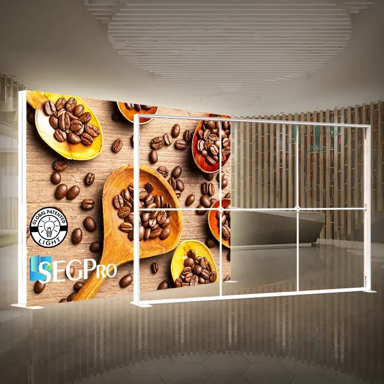 ТяньЛанг Обновена Версия Портативна Светодиодна Алуминиева Рама с Напрегнат Тканинен SEG Рекламен Световен Кутия За Търговски Разглеждане