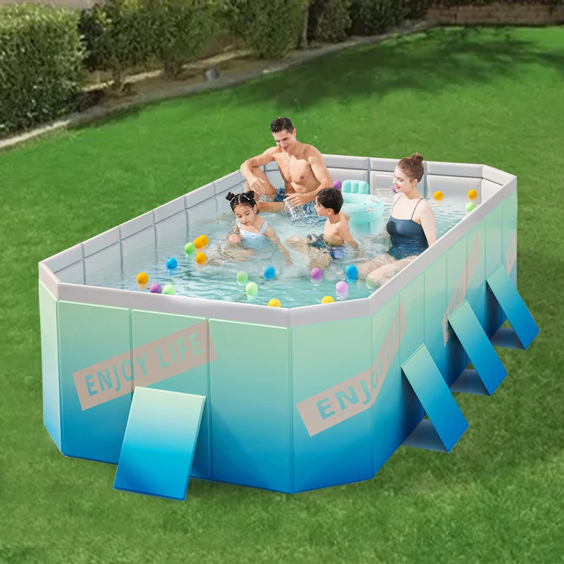 Customizable Size Foldable Swimming Pool Kids Family Rectangular Above