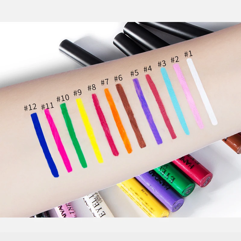 
 12 видов цветов Подводка для глаз быстросохнущая долговечная не Цветущая матовая подводка для глаз Яркая блестящая жидкая подводка для глаз Косметика по индивидуальному заказу  