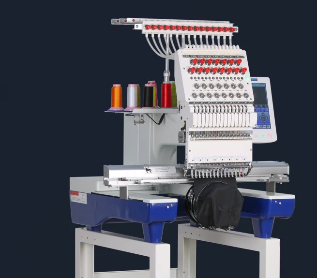 YH  Large Format Multicolor 1 Head 12/15 Needles Embroidery Monogram Machine Computerized Software of Cap Flat T-shirt Functions