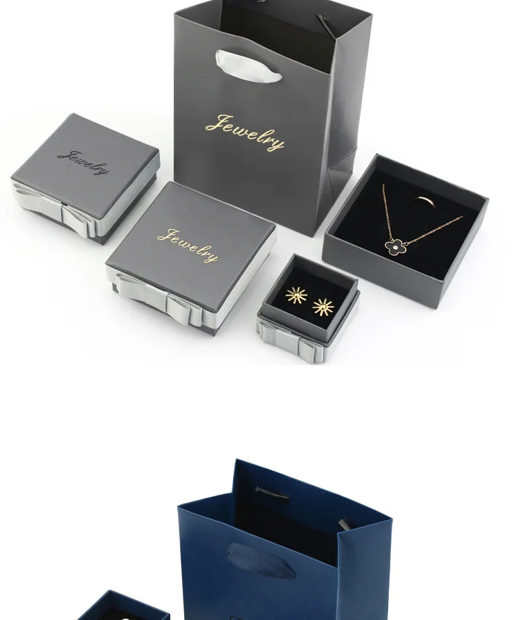 Custom Logo Drawer Jewelry Box Gift Bag Ring Earring Box Pendant