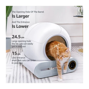 Factory Price Smart Self Cleaning Cat Litter Box Automatic Smart Litter Box Control Self Cleaning Automatic Cat Toilet Smart App