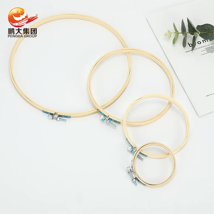Wholesale Multisize Stitch Shed Stand Frames Round Mini Natural Bamboo Embroidery Hoops