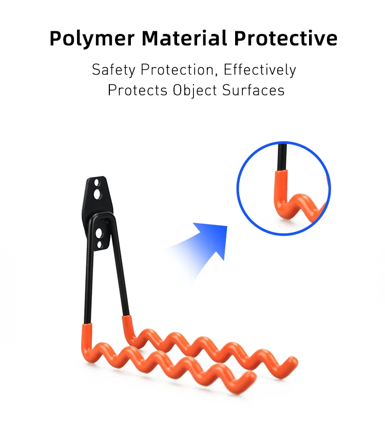 Factory Wholesale Wall Mounted Metal Storage Wave Hooks Spray Coating Garage Hooks Heavy Duty for Hanging details