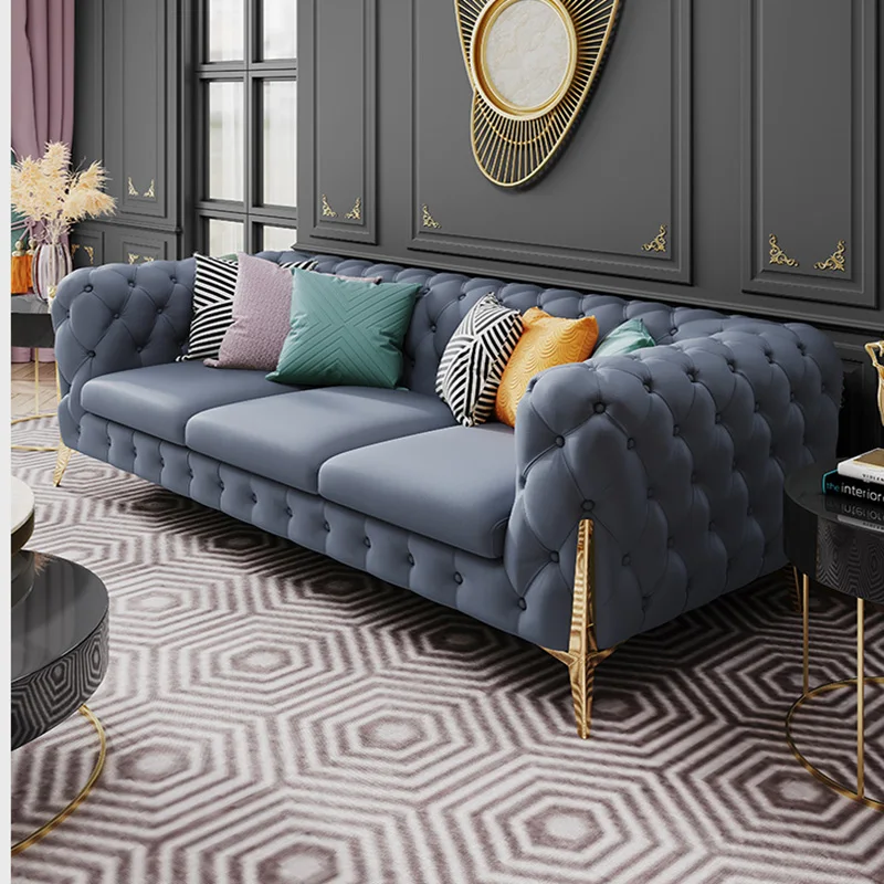 Modern Light Luxury Three Person Contracted Cloth Art Sofa Sitting Room Sofa