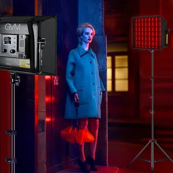 GVM-1000D 2pcs RGB Led Video Light with 2 Softboxes Photography Lighting Kit BT Control Full Color Video Lighting detail image