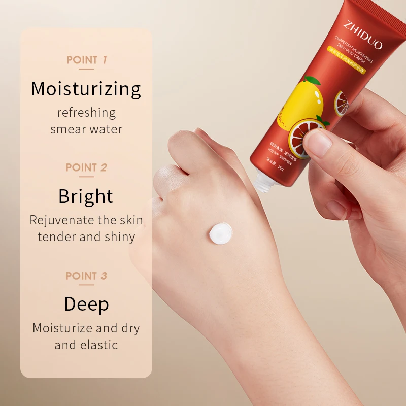 Private Label OEM Hot Sales ZHIDUO Hand Cream Lotion Fruits Plant Extract Organic Whitening Moisturizing Hand Cream