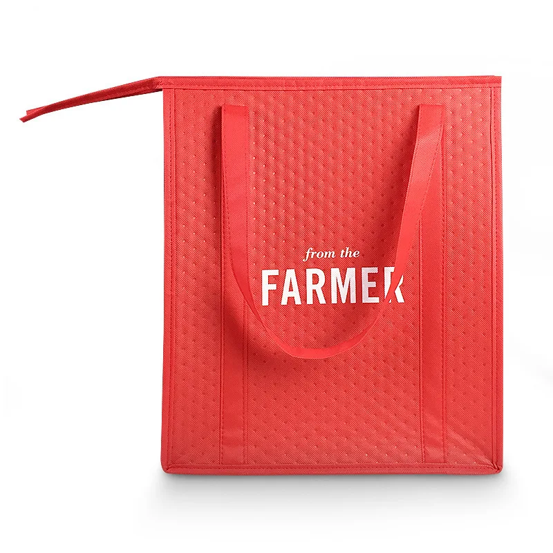 High Quality Custom Large Insulated Non Woven Tote Grocery Shopping Bag Cooler Bag