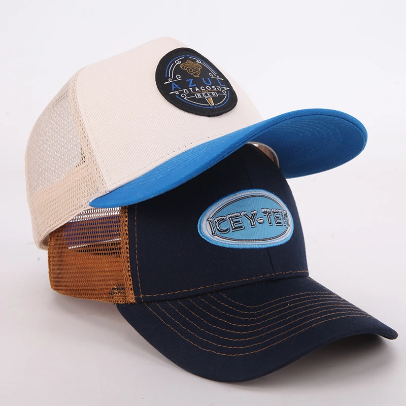 Trucker Cap Custom Curved Brim Hats Custom Panel Pre Curved Brim